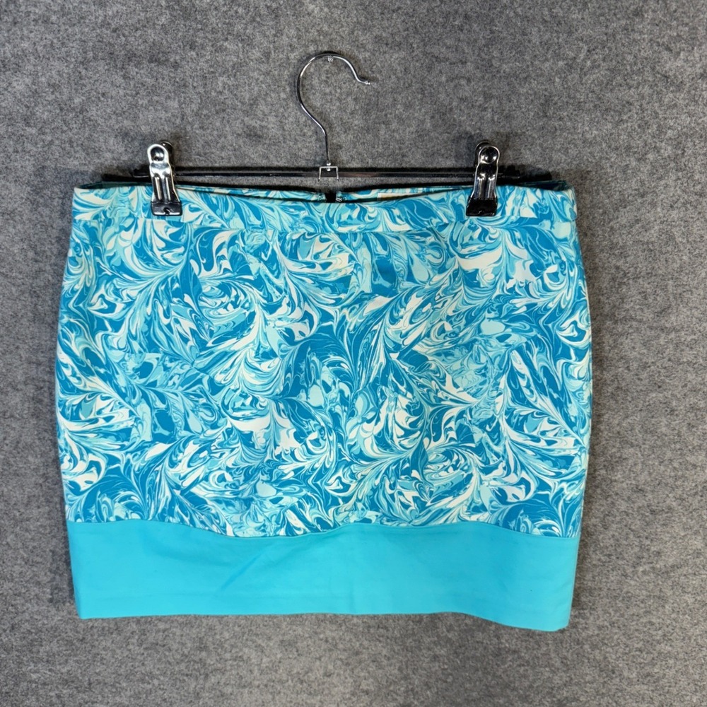 MICHAEL KORS Women's Blue Swirl Print A-Line‎ Mini Skirt Size 6P - Picture 4 of 8